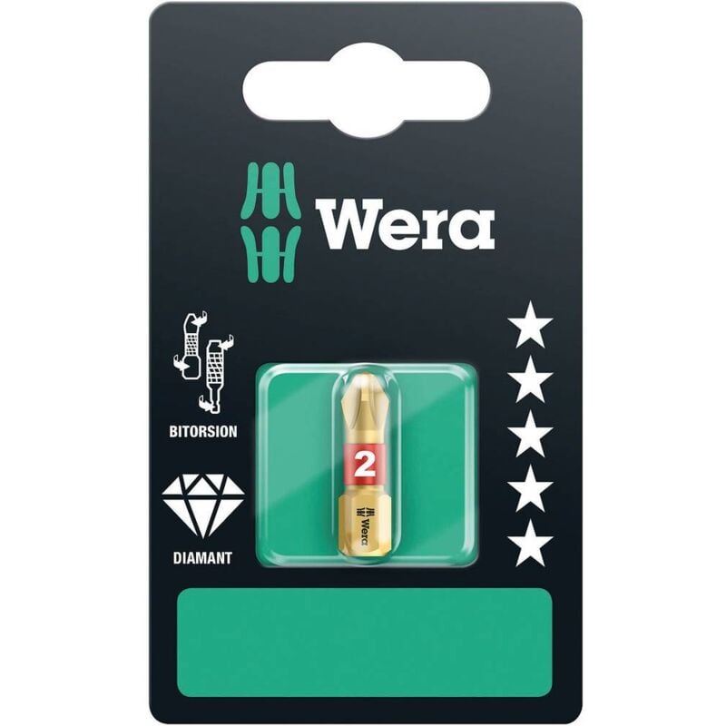 foto del prodotto 851 1 bdc sb sis 05073332001 inserto a croce ph 1 acciaio per utensili rivestimento di diamante, legato d 6.3 1 pz wera