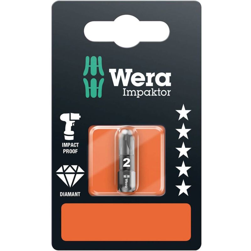 foto del prodotto 855 1 imp dc sb sis 05073921001 inserto a croce pz 2 acciaio per utensili rivestimento di diamante d 6.3 1 pz. wera