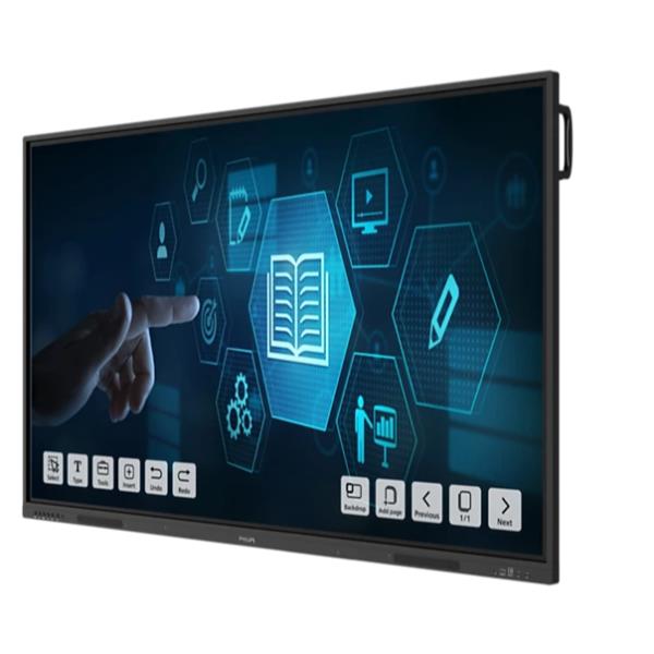 foto del prodotto 86 e line, uhd, android 13, ir 40 touch 0 gap, anti glare and anti reflection, palm rejection, whiteboard embedded, ops slot, wave, epeat bronze