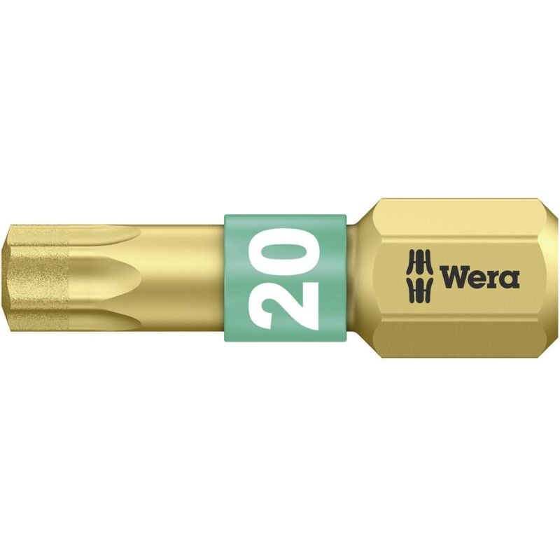 foto del prodotto 867 1 bdc tx20x25 05 066104 001 inserto torx t 20 acciaio per utensili legato, rivestimento di diamante d 6.3 1 pz wera