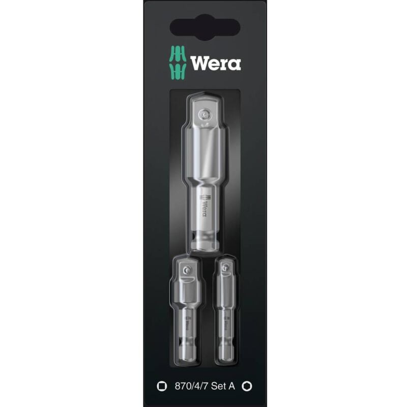 foto del prodotto 870 4 7 set a 05073200001 kit raccordi per bussole impronta cacciavite 1 4 6.3 mm 1 kit wera