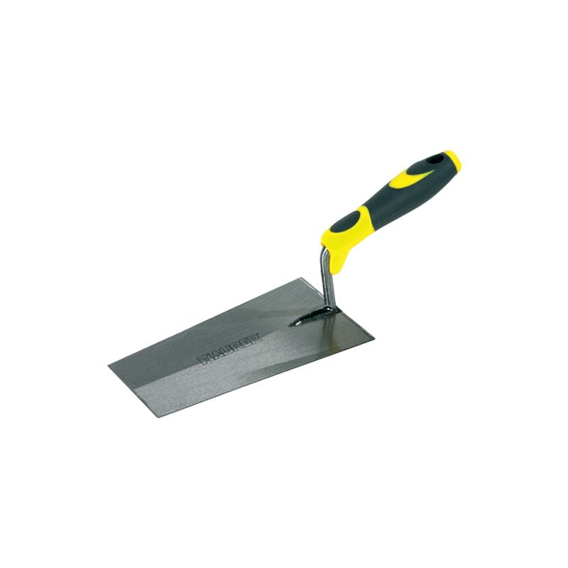 foto del prodotto 87817 cazzuola quadrata, manico bicomponente, cm 18, grigio giallo maurer