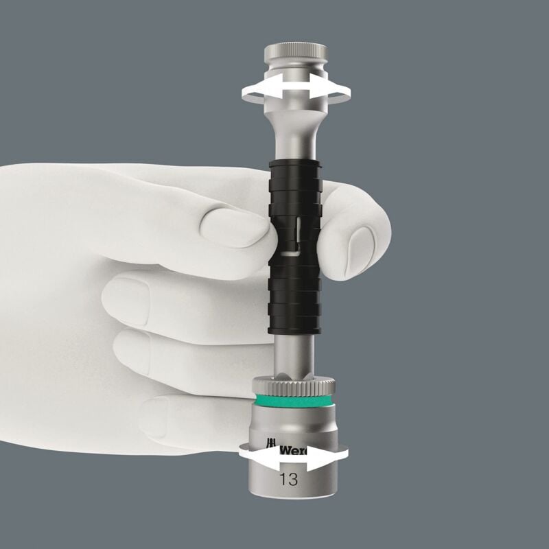 foto del prodotto 8796 sb prolunga corta zyklop con flexible lock e manicotto flottante, da 3 8 , 3 8 pollice x 125.0 mm wera