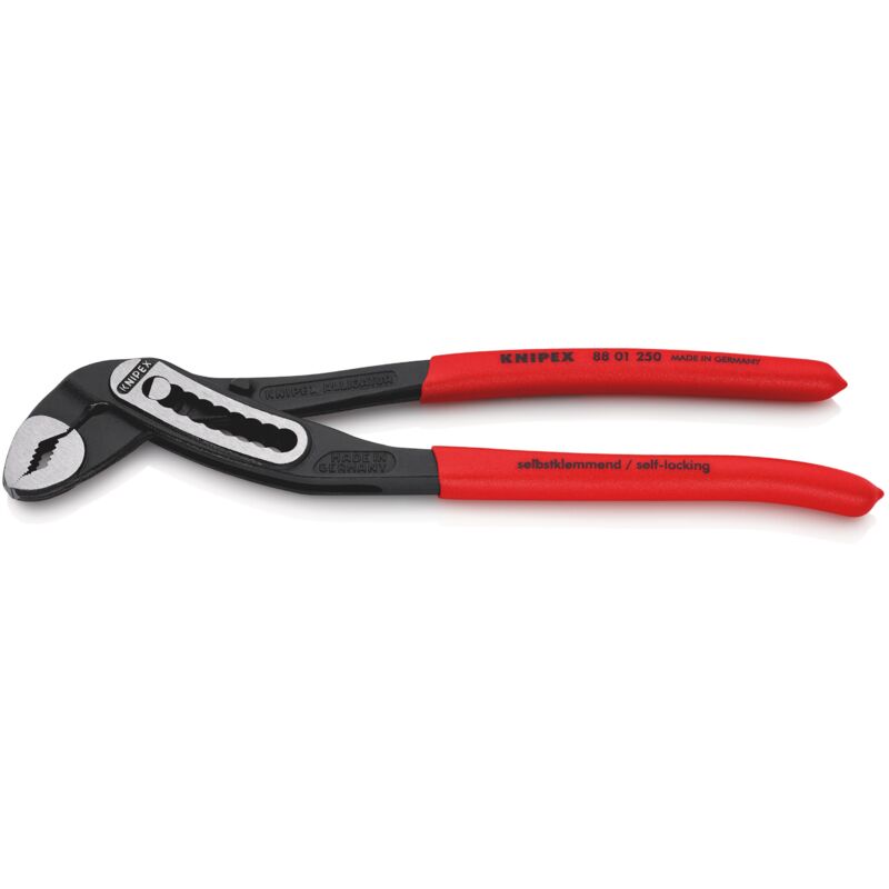 foto del prodotto 88 01 250 alligator pinza regolabile per tubi e dadi rivestiti in resina sintetica antiscivolo bonderizzata nera 250 mm