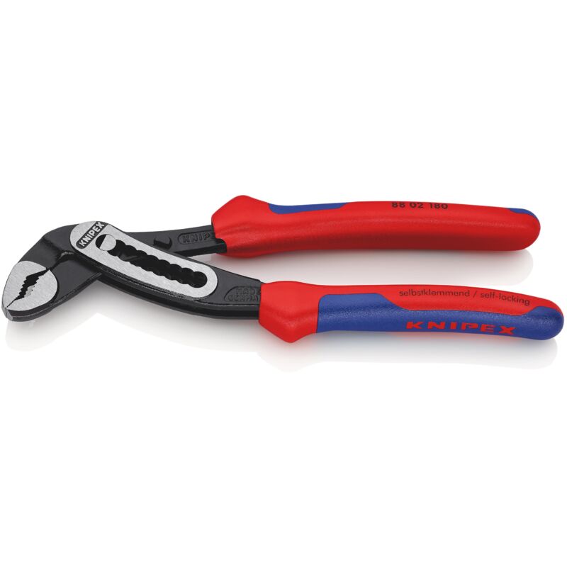 foto del prodotto 88 02 180 alligator pinza regolabile per tubi e dadi rivestiti in materiale bicomponente bonderizzata nera 180 mm
