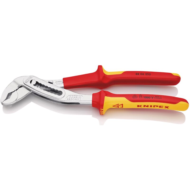 foto del prodotto 88 06 250 alligator pinza regolabile per tubi e dadi isolati con manici rivestiti in materiale bicomponente, collaudati vde cromata 250 mm
