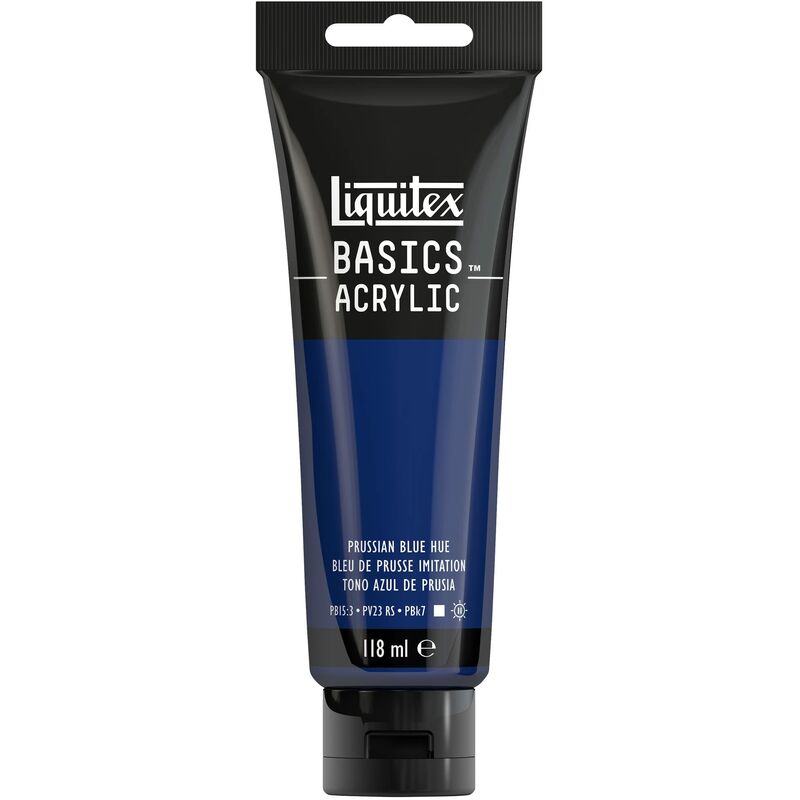 foto del prodotto 8870066 basics pittura acrilica, pigmenti per artisti monopigmentati, resistente alla luce, durevole nel tempo, finitura satinata, tubo da 118 ml
