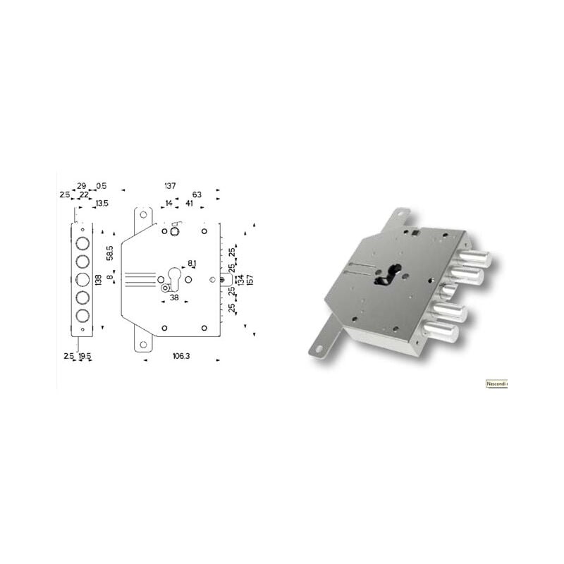 foto del prodotto 89.8300.s00t serratura blind cil sx mottura