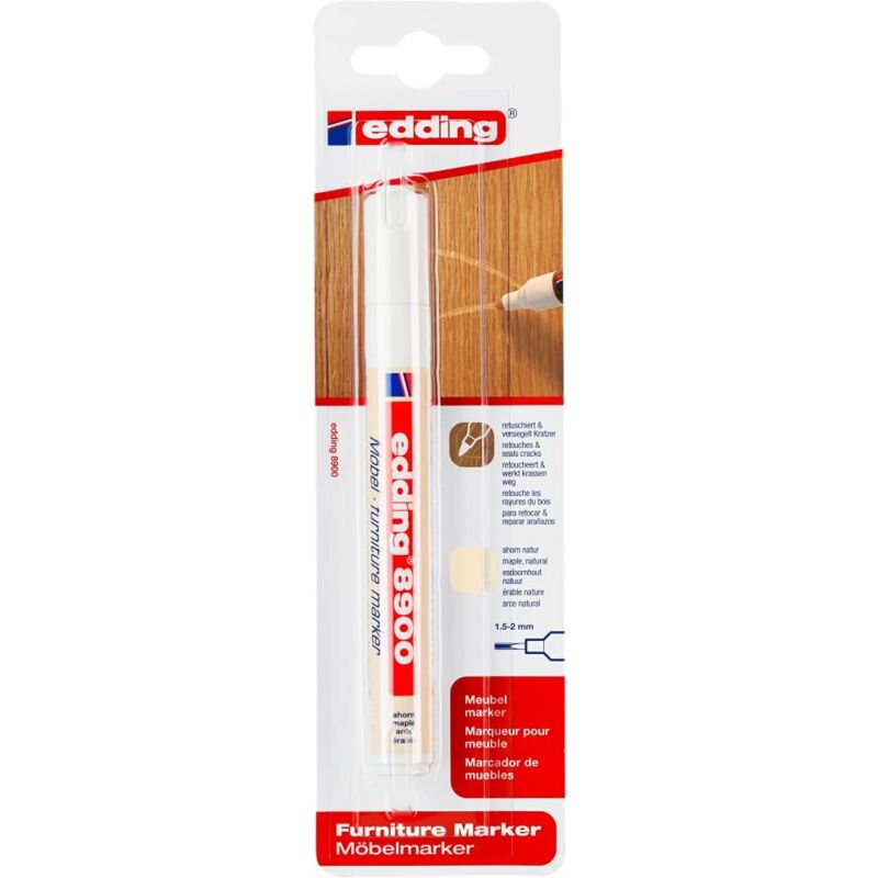 foto del prodotto 8900 marcatore permanente per mobili punta tonda 1,5 2mm resistente a il light asciugatura rapida colore acero naturale edding
