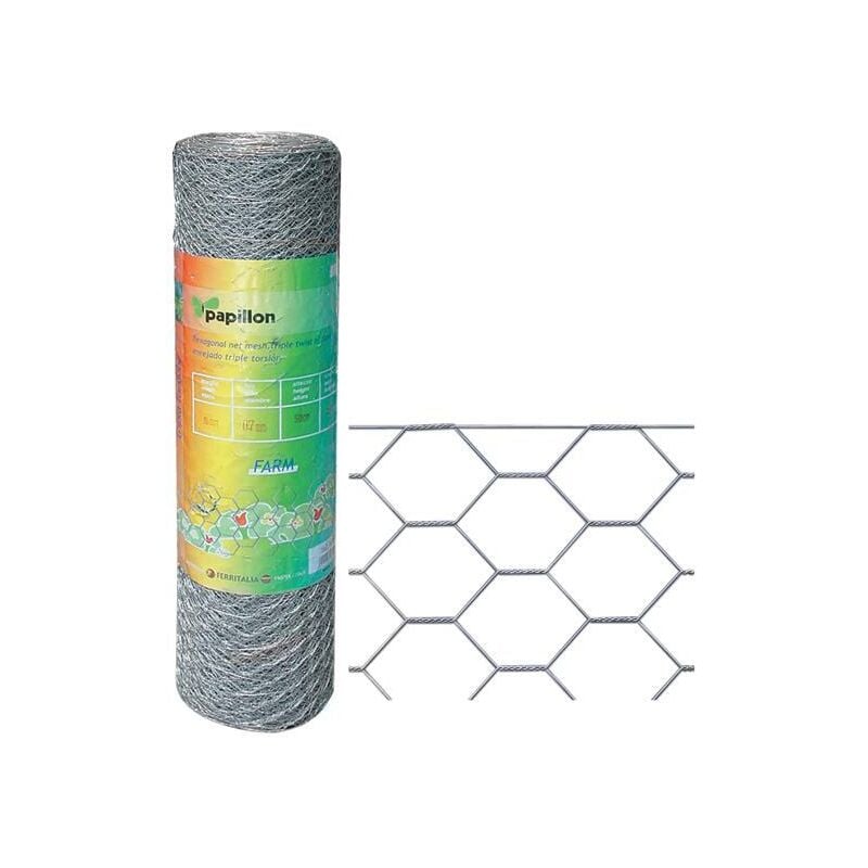 foto del prodotto 89285 farm rete, tripla torsione, 13 2, f0.7, 100 cm x 25 m, grigio papillon
