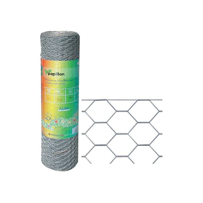 foto del prodotto 89289 farm rete, tripla torsione, 25 3, f0.8, 100 cm x 25 m, grigio papillon