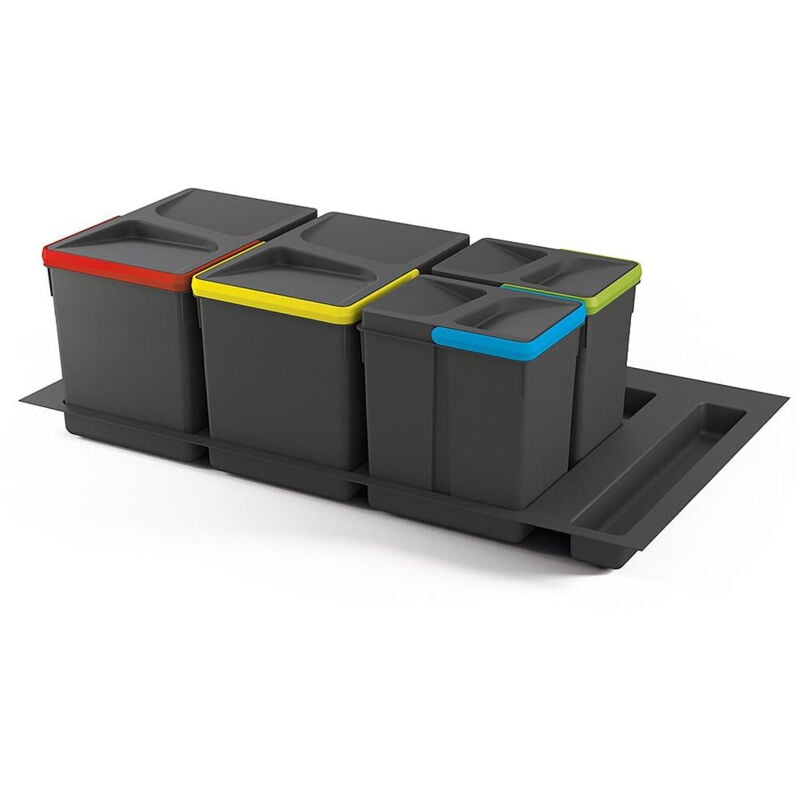 foto del prodotto 8936023 kit de poubelles 2x15 l 2x7 l module 900 mm plastique gris anthracite