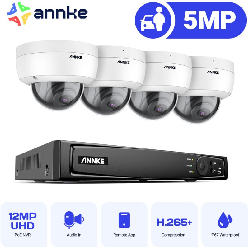 foto del prodotto 8ch kit di videosorveglianza 4k nvr 4 5mp telecamera full hd ir visione notturna telecamera dome rilevazione movimento monitoraggio remoto sistema di
