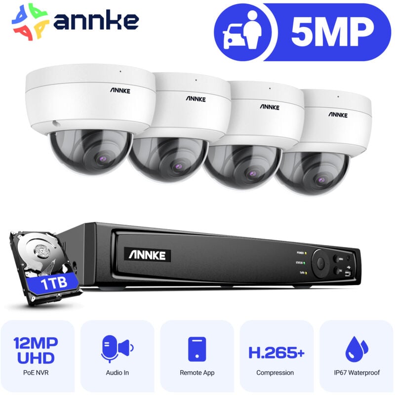 foto del prodotto 8ch kit di videosorveglianza 4k nvr 4 5mp telecamera full hd ir visione notturna telecamera dome rilevazione movimento monitoraggio remoto sistema di