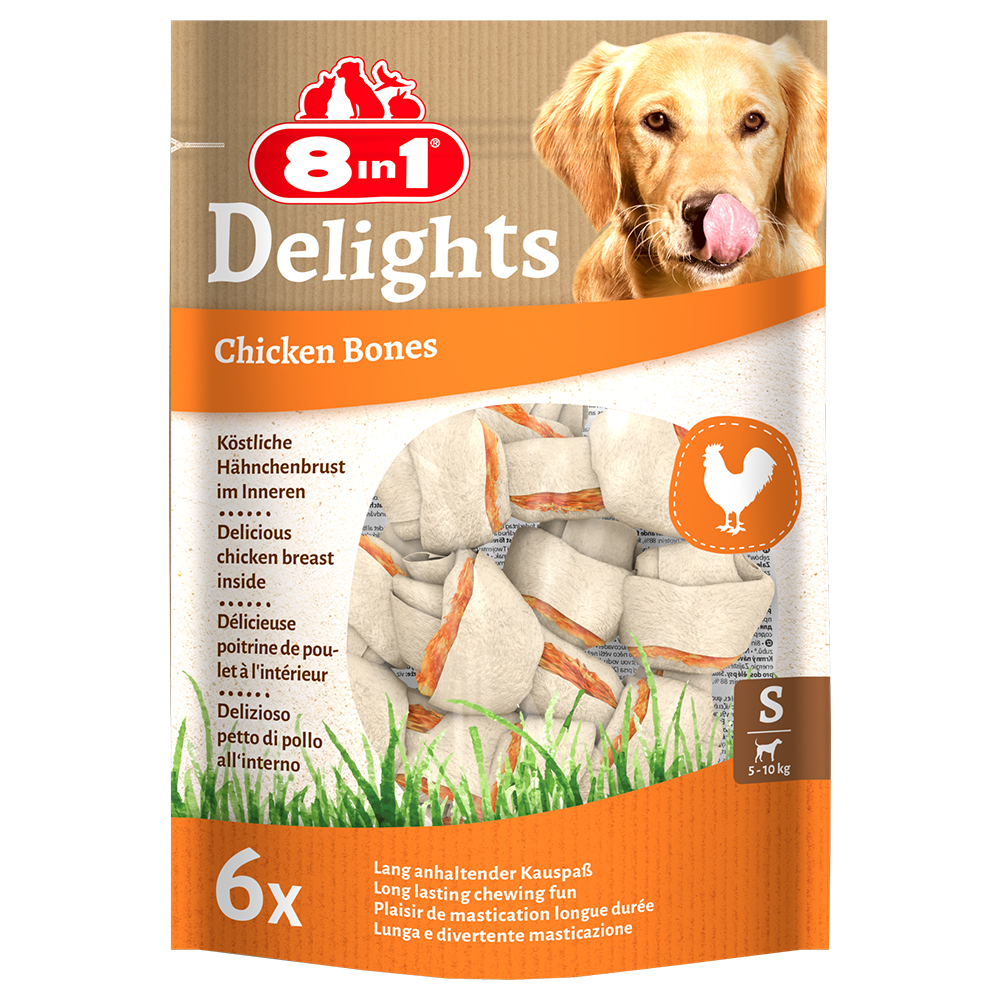 foto del prodotto 8in1 delights ossi da masticare pollo snack per cani s, 6 pz 210 g 