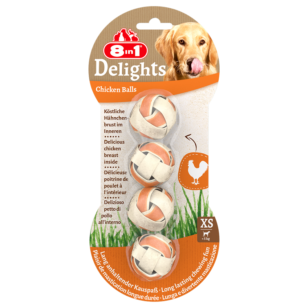 foto del prodotto 8in1 delights palline snack per cani - s, 4 pz (36 g)