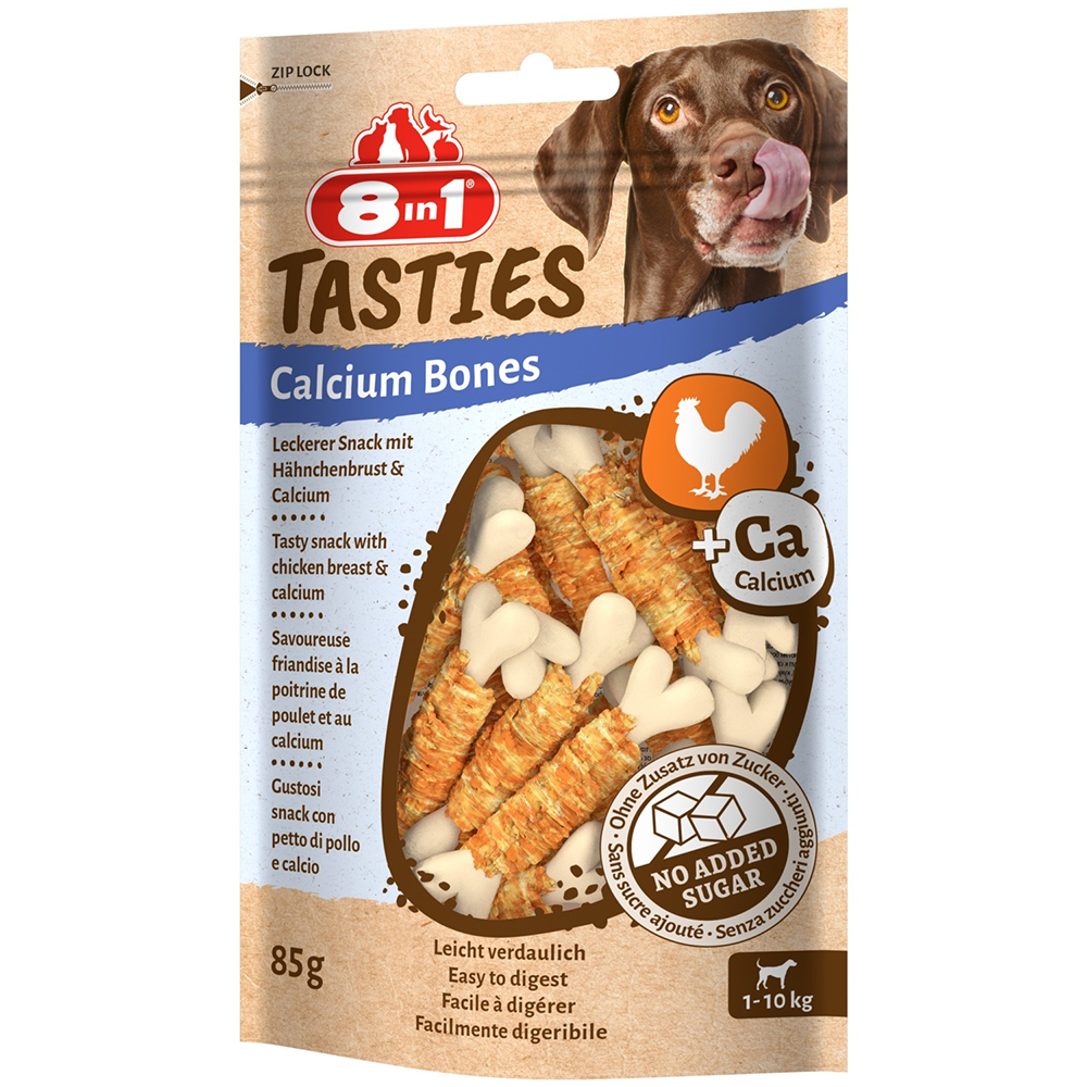 foto del prodotto 8in1 tasties calcium bones pollo snack per cani - set %: 6 x 85 g