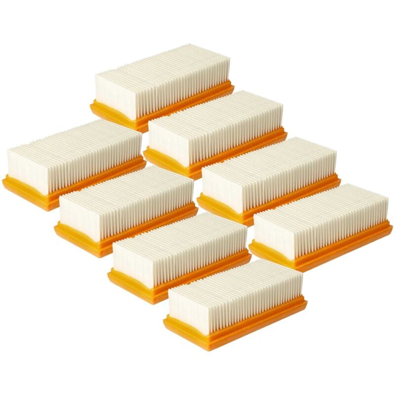 foto del prodotto 8x filtro a pieghe piatte compatibile con flex vce 44 l ac, 44 h ac, 33 m ac, 33 l mc, 33 l ac aspirapolvere - filtro aria raffreddamento motore
