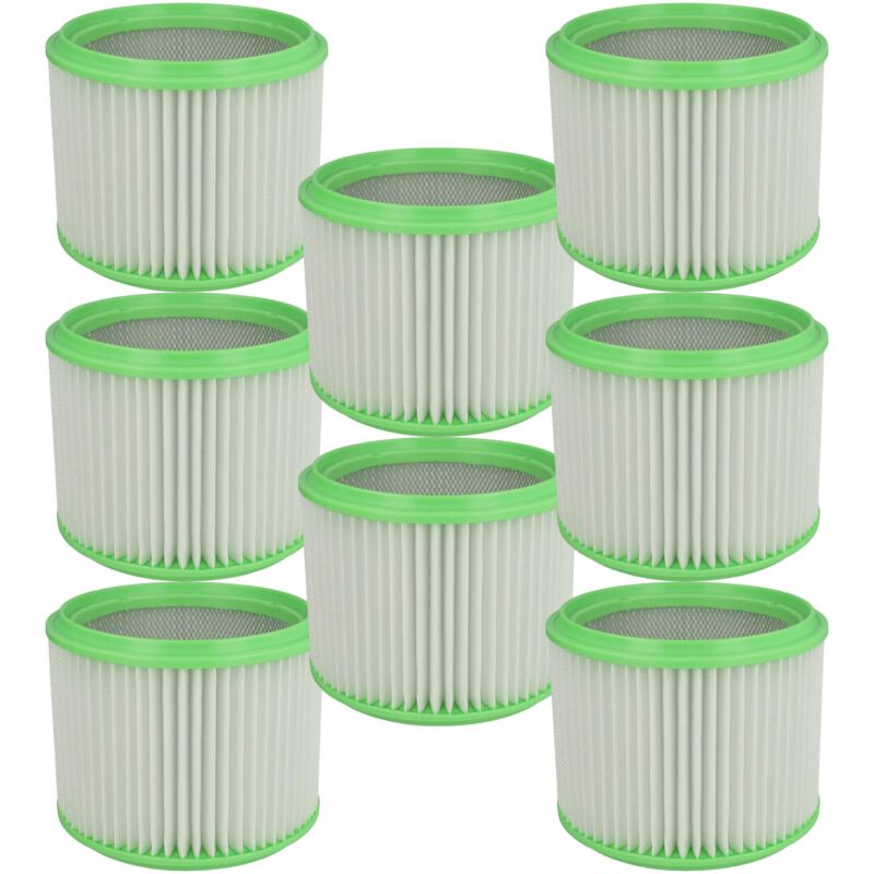 foto del prodotto 8x filtro a pieghe piatte compatibile con gisowatt faustino, faustino inox, faustino elle, brico 250 aspirapolvere verde bianco vhbw