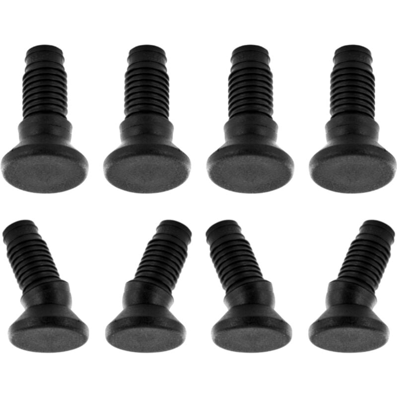 foto del prodotto 8x piedi sedia regolabile inclinazione di 20 tappo plastica piedino piede tondo tubi mobili nero, 25 16mm