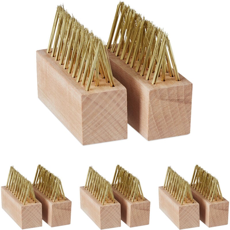 foto del prodotto 8x spazzola per fughe in set , spazzole di ricambio, rimozione muschio e erbacce, da giardino, naturale ottone
