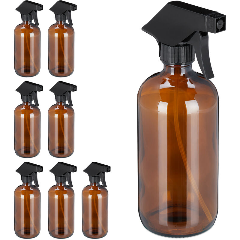 foto del prodotto 8x spruzzino nebulizzatore, set, 500 ml di bottiglie spray vuote, vaporizzatore parrucchieri, pulizia, marroni