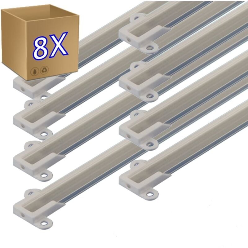 foto del prodotto 8x1 metro. profilo in alluminio per la striscia a led di superficie. 14 x 7 mm. profilo delle strisce a led jandei