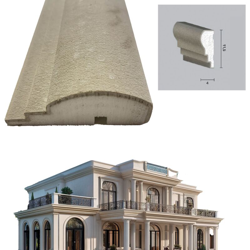 foto del prodotto 9,99ml stock pacco da 20ml di cornice decorativa in xps resinata per esterno 11,5x4x200cm pd110