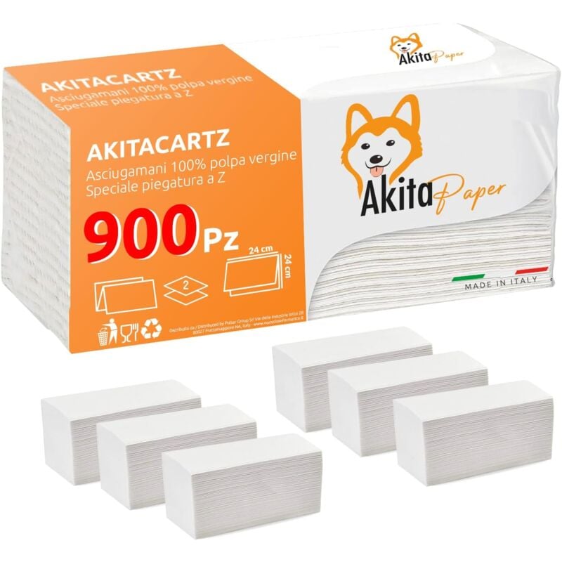 foto del prodotto 900 asciugamani carta piegati a z 6 confezioni da 150 pz