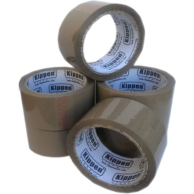 foto del prodotto 9004a1 confezione da 6 rotoli di nastro adesivo marrone per imballaggi. misura 50mt x 48mm. kippen