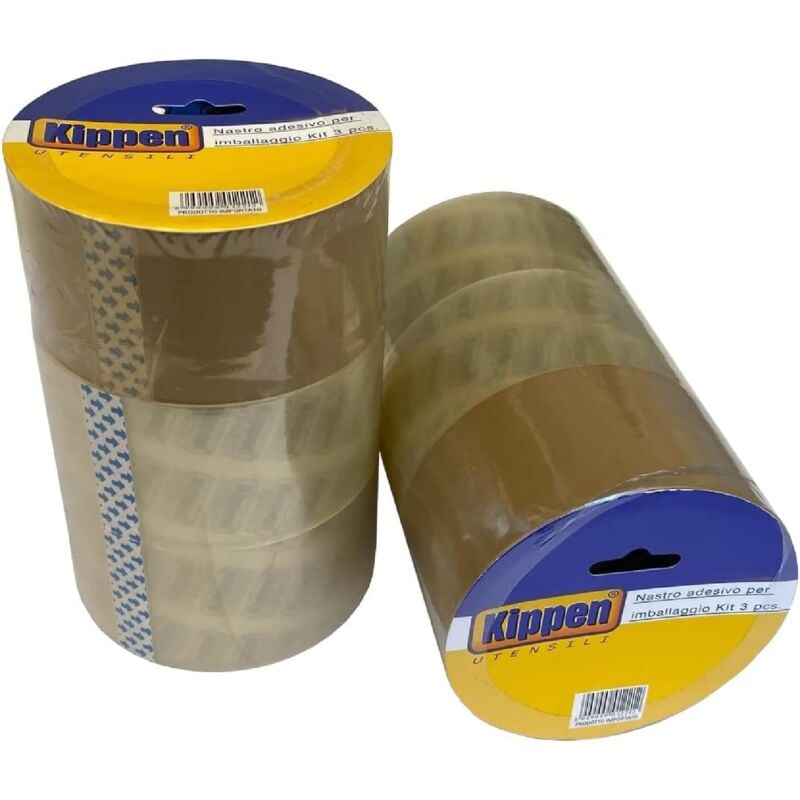 foto del prodotto 9004ks 2 confezioni da 3 rotoli di nastro da imballaggio ultra resistente. dimensioni 48mmx40mt kippen