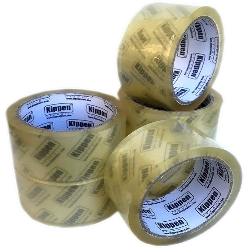 foto del prodotto 9004t1 confezione da 6 rotoli di nastro adesivo trasparente per imballaggi. misura 50mt x 48mm. kippen
