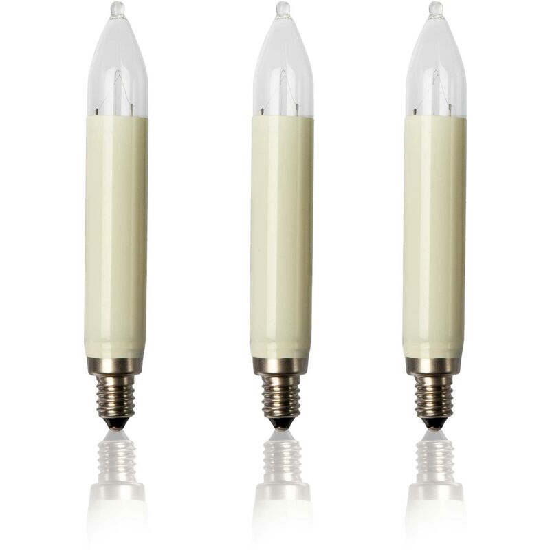 foto del prodotto 902037 candela di ricambio per illuminazione interna ed esterna, attacco e10, 12 v, 3 w, confezione blister da 3, colore avorio hellum