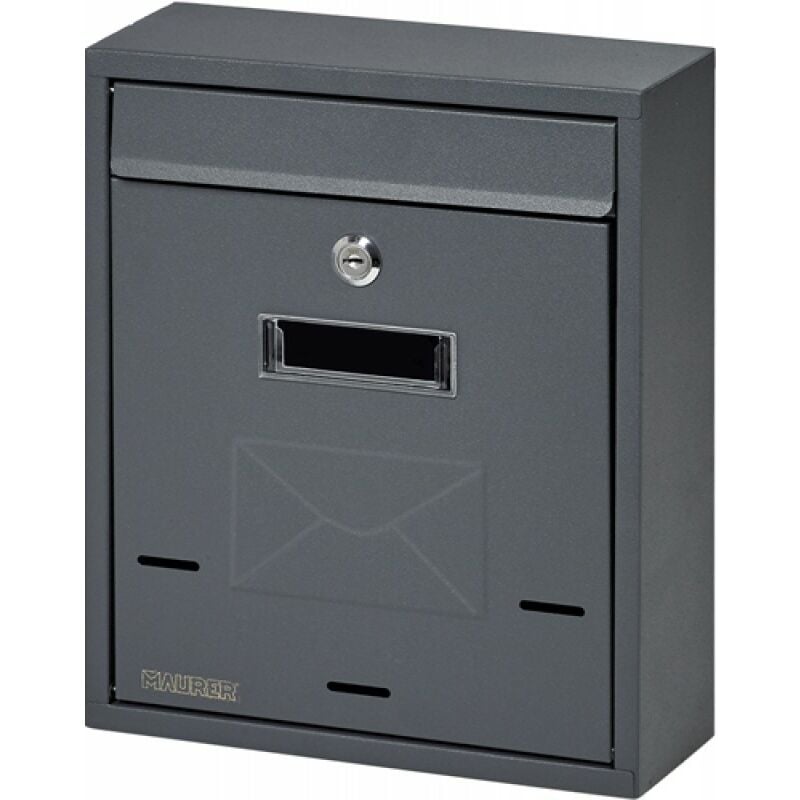 foto del prodotto 91556 cassetta postale in alluminio antracite per esterno 26x9x31 cm domus maurer