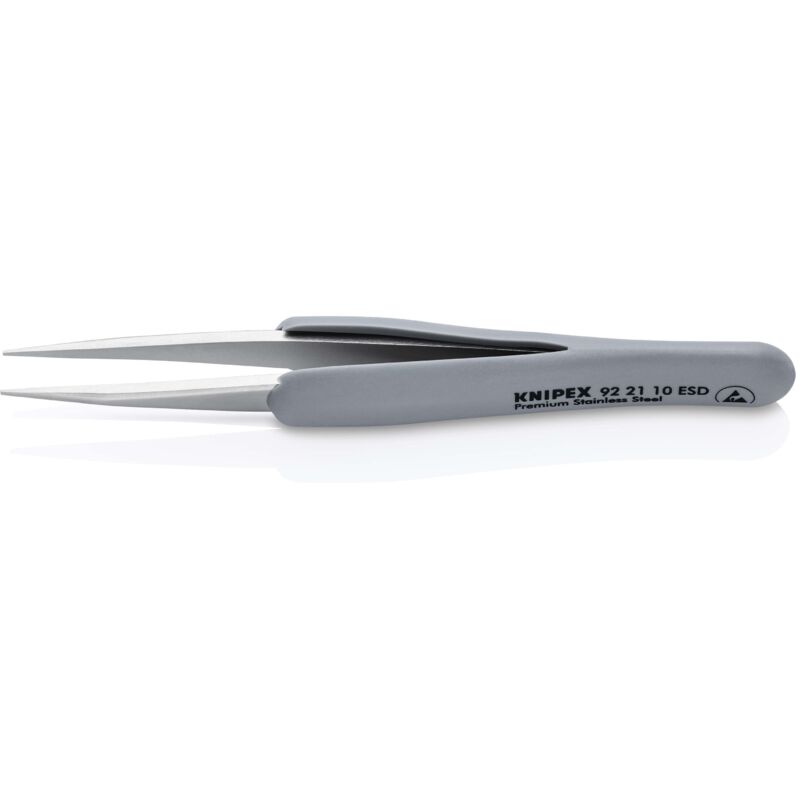 foto del prodotto 92 21 10 esd pinzetta di precisione con impugnatura in gomma esd 123 mm