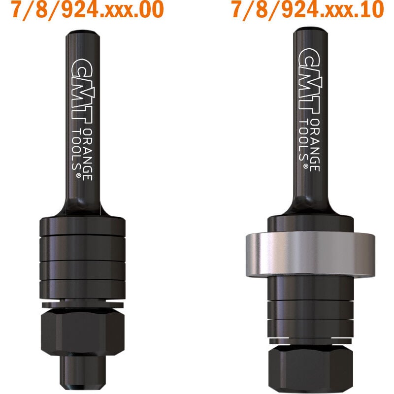 foto del prodotto 924.080.10 alberino portafrese con cuscinetto 8 22 mm, albero 26 mm e attacco 8 mm, nero grigio cmt