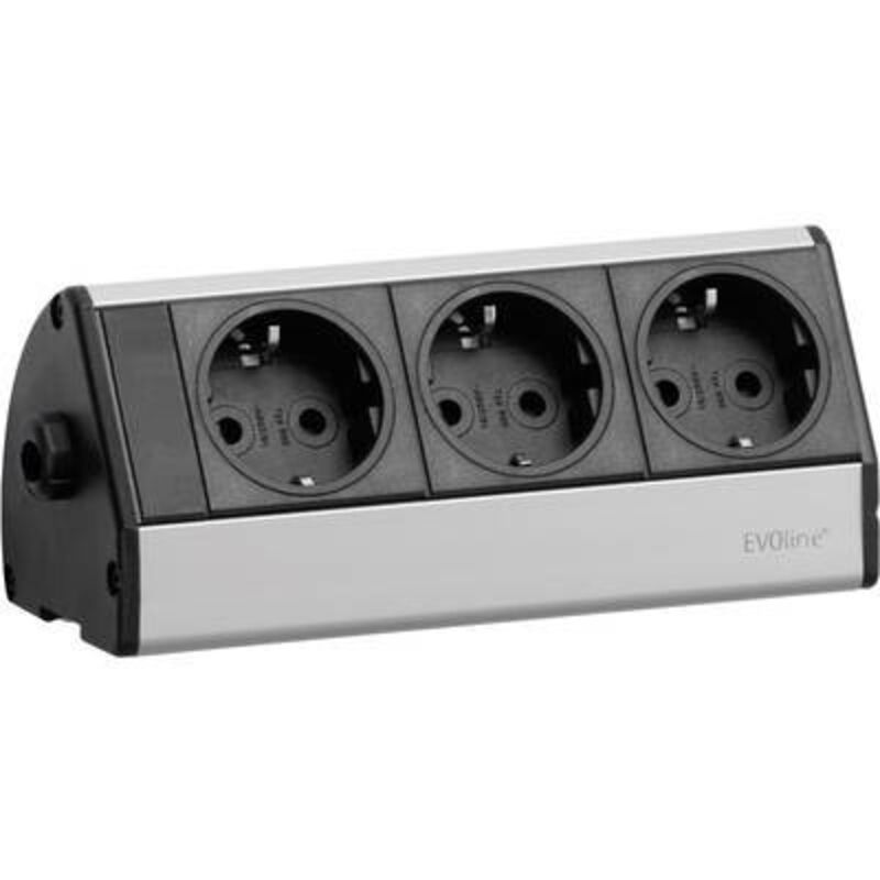 foto del prodotto 93000403 multipresa nero, argento schuko 1 pz. - evoline