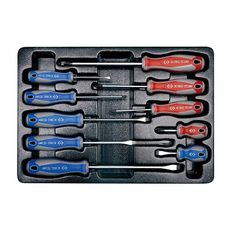 foto del prodotto 931110mr - cacciavite per carrello portautensili, 10 pezzi - king tony