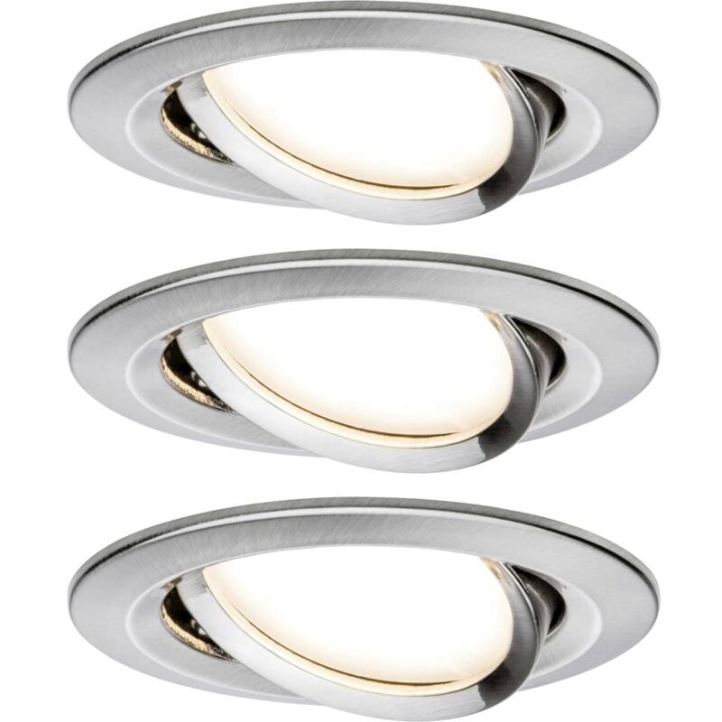 foto del prodotto 93447 nova lampada da incasso kit da 3 led monocolore led 18 w ferro spazzolato paulmann