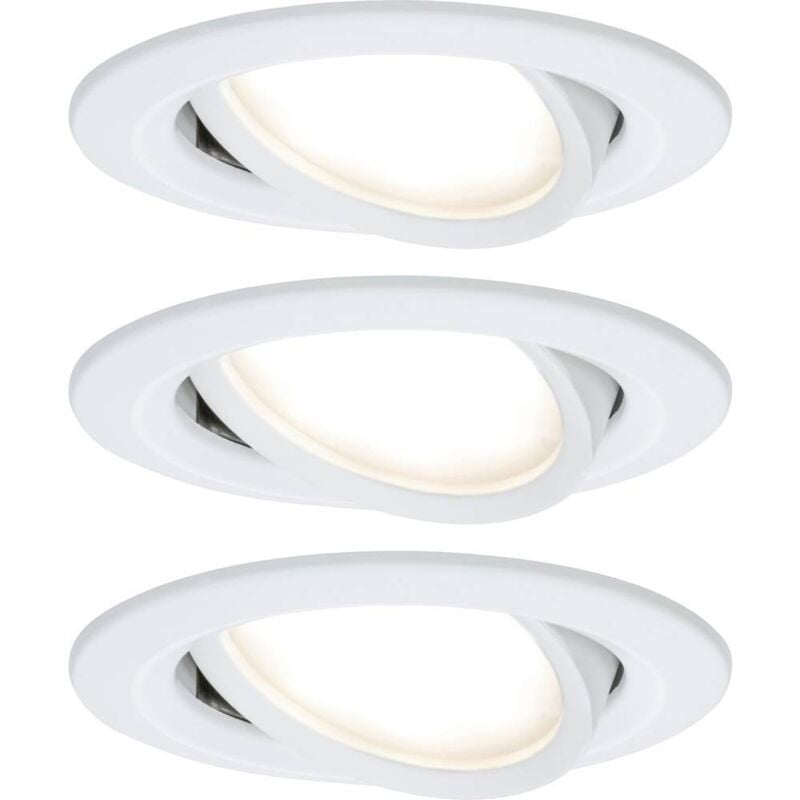 foto del prodotto 93449 nova lampada da incasso kit da 3 led monocolore led 18 w bianco opaco paulmann