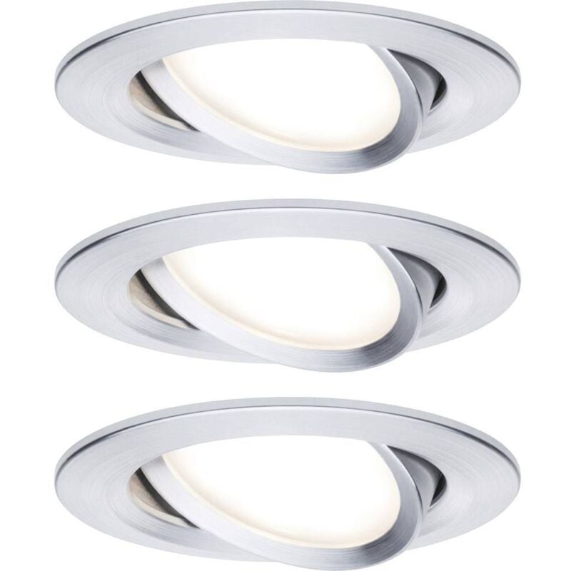 foto del prodotto 93451 nova lampada da incasso kit da 3 led monocolore led 18 w alluminio tornito paulmann