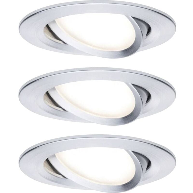 foto del prodotto 93487 nova lampada da incasso kit da 3 led monocolore led 18 w alluminio tornito paulmann