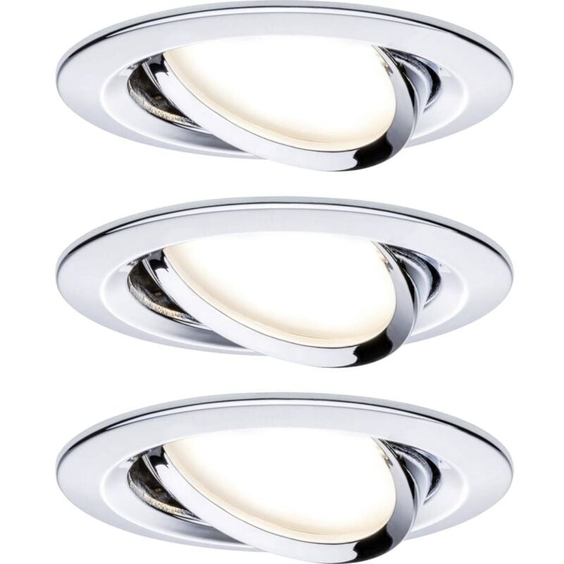 foto del prodotto 93488 nova lampada da incasso kit da 3 led monocolore led 18 w cromo lucido paulmann
