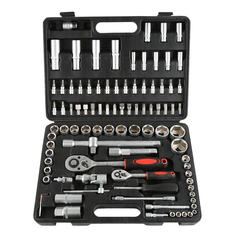 foto del prodotto 94 pcs di combinazione di riparazione degli attrezzi socket set ratchet chiavi dinamometriche auto a mano manica auto combinazione di strumento