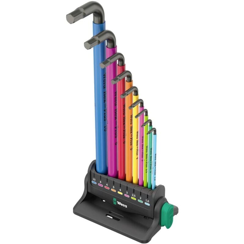 foto del prodotto 950 9 hex plus multicolour 3 brugola interna kit di chiavi a brugola 1.5 mm, 2 mm, 2.5 mm, 3 mm, 4 mm, 5 mm, 6 mm, wera