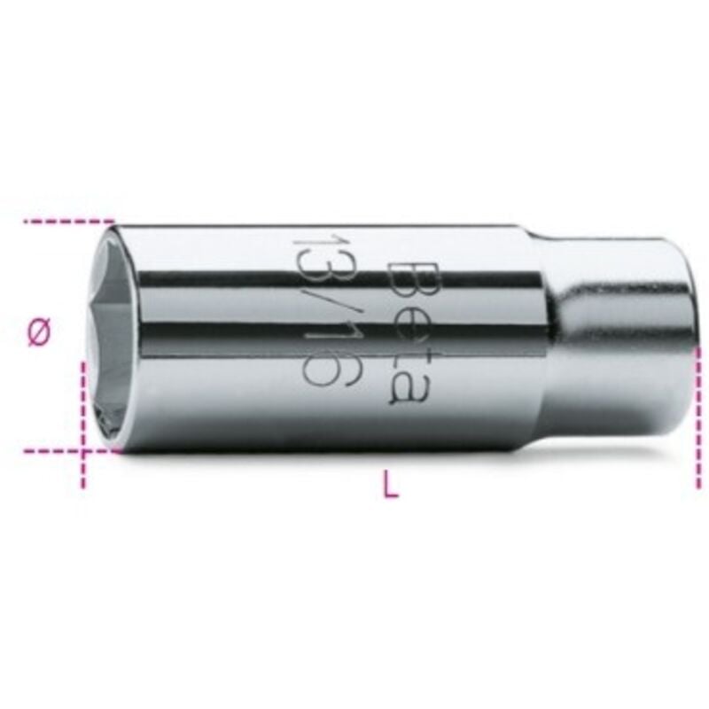 foto del prodotto 956c 20.8mm 1 chiave a bussola con attacco quadro femmina 1 2 per candele d accensione beta