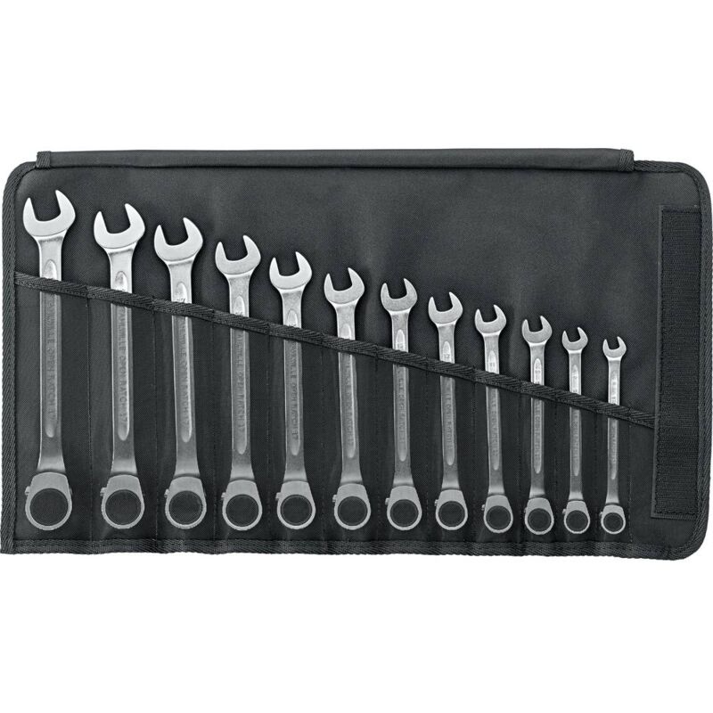 foto del prodotto 96411712 17 12 kit chiavi combinate a cricchetto 12 parti misura metrica 8 19 mm stahlwille