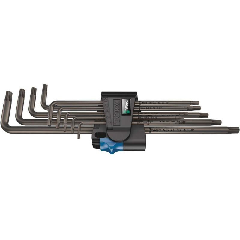 foto del prodotto 967 9 tx xl hf 1 torx interno kit di chiavi a brugola t 8, t 9, t 10, t 15, t 20, t 25, t 27, t 30, t 40 9 parti wera