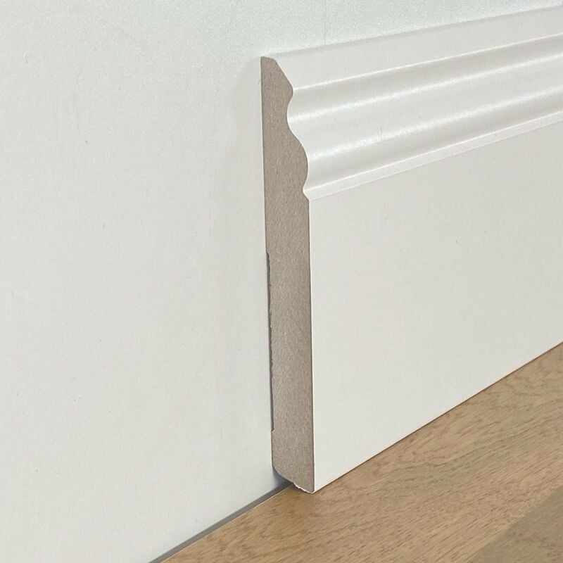 foto del prodotto 96ml di battiscopa zoccolino ducale in fibra di legno compatta 140x15 bianco