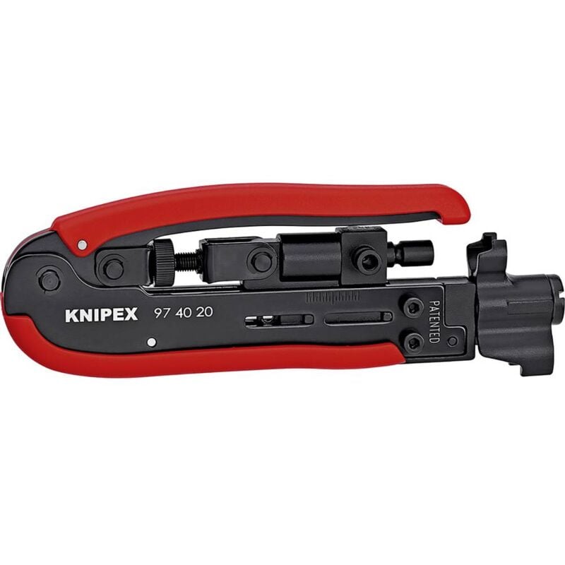 foto del prodotto 97 40 20 sb utensile da compressione adatto per spina f, spina bnc, spina rca rg59, rg6, rg11 knipex